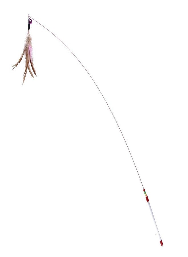 SKINPLUS Cat Wand Stick Toy Wire Teaser Interactive Play Toy with Bell Chaser Feather - Image 2